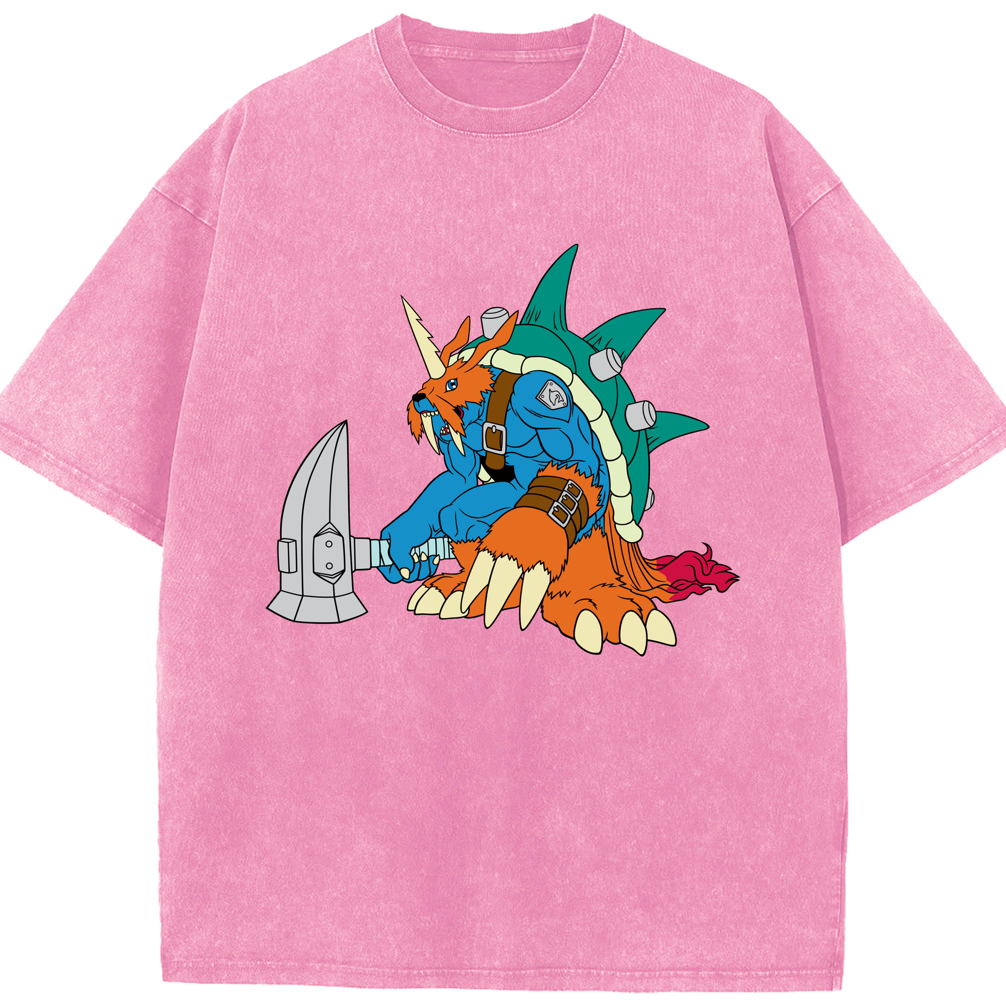 （画像用） Digimon デジタルモンスター/デジモン 綿100% ヴィンテージ風 半袖Tシャツ（フロントプリント）